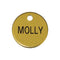 Dog Tag Engraved Brass 1in Small Round
